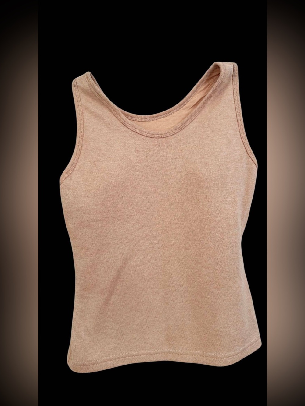 OGL Move Built-In Bra Brami Tank Top Size S Peach Nude Wool Blend Scoop Neck - Picture 2 of 4